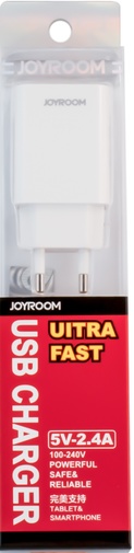 Мережевий зарядний пристрій JoyRoom 1хUSB 2.4A білий