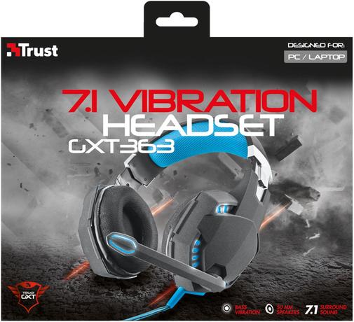 Гарнітура Trust GXT 363 7.1 Bass Vibration Headset чорна