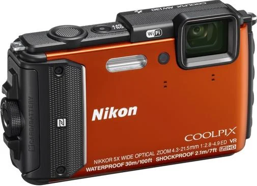 Фото: Цифрова фотокамера Nikon Coolpix AW130 оранжева № 6 | KTC
