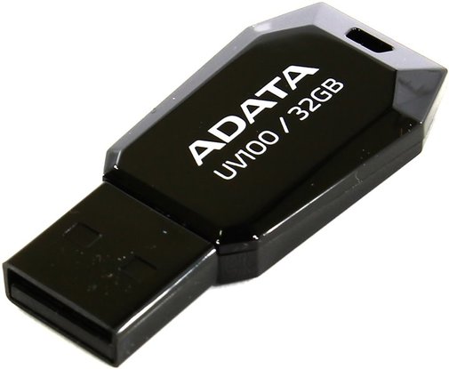 Флешка A-Data UV100 Slim Bevelled 32 ГБ (AUV100-32G-RBK) чорна