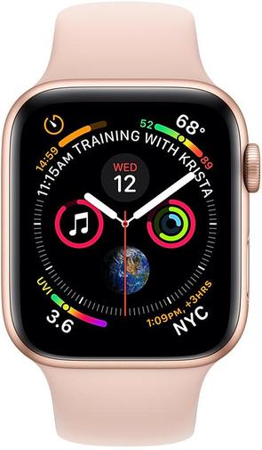 Смарт годинник Apple Watch Series 4 GPS 44mm Gold Aluminium with Pink Sand Sport Band (MU6F2)