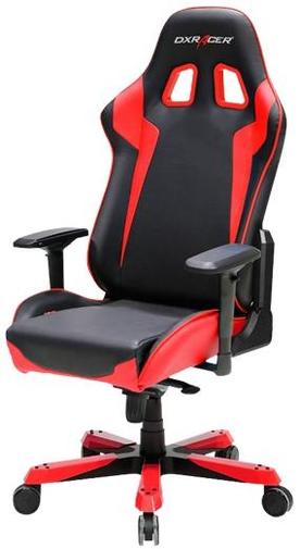 Крісло ігрове DXRacer King OH/KS00/NR, PU шкіра, Al основа, Black/Red
