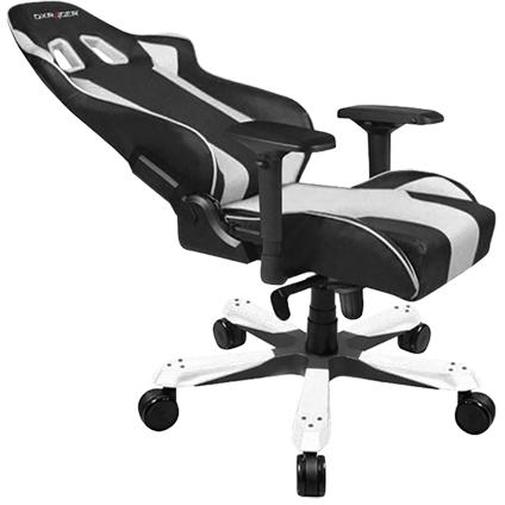 Крісло ігрове DXRACER KING OH/KS06/NR Чорне з Білими вставки PU шкіра, Al основа