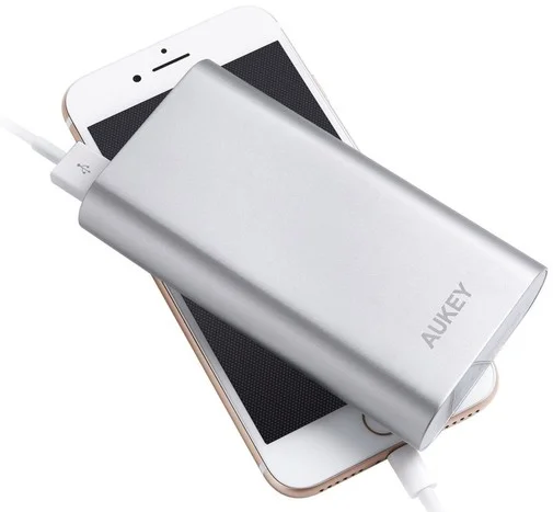 Фото: Батарея універсальна AUKEY PB-T15 Power Bank 10050mAh QC Silver (LLTS105385) № 7 | KTC