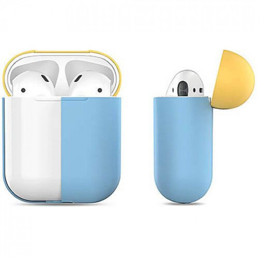 Чохол для AirPods AhaStyle Silicone Case DUO Case for AirPods Blue/Yellow
