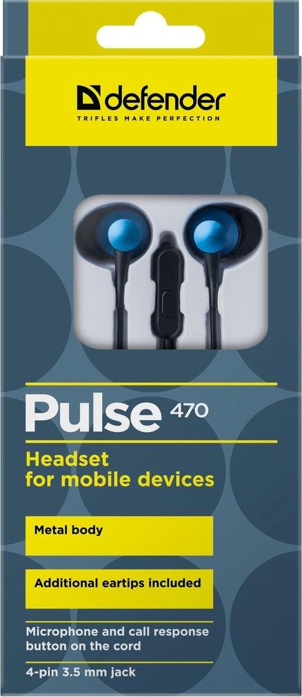 Гарнітура Defender Pulse 470 Black/Blue (63471)