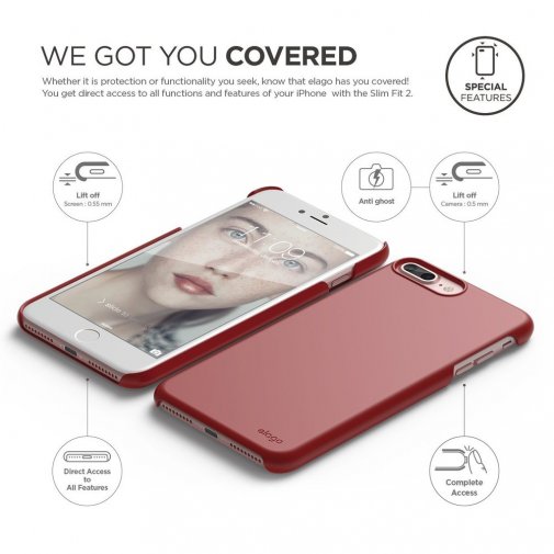 Чохол Elago for Apple iPhone 8 Plus/7 Plus - Slim Fit 2 Case Red (ES7PSM2-RD-RT)