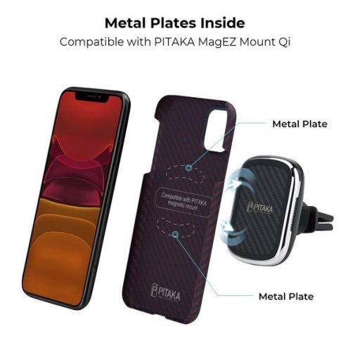 Чохол-накладка Pitaka для iPhone 11 - MagEZ Case Black/Red