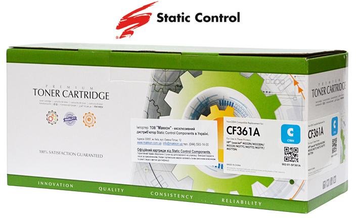 Совместимый картридж Static Control HP CLJ CF361A/Canon 040 Cyan (002-01-SF361A)