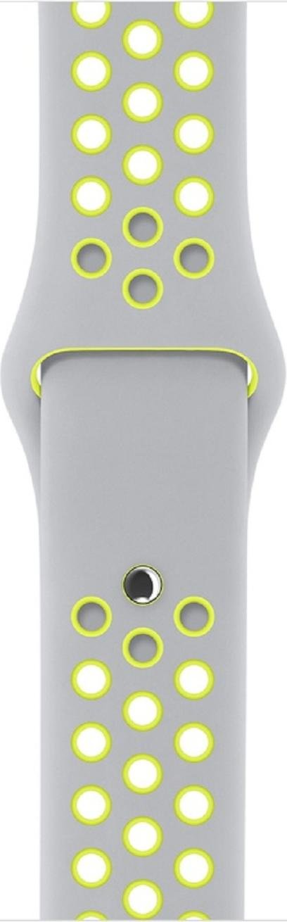 Ремінець HiC for Apple Watch 42/44mm - Nike Silicone Case Silver/Volt