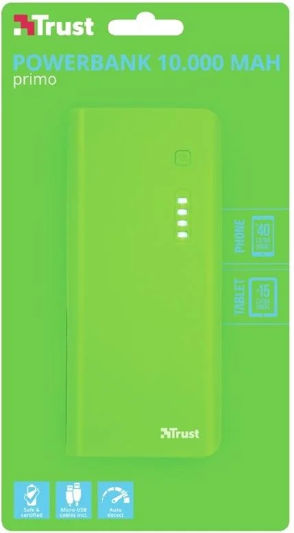 Фото: Батарея універсальна Trust Primo Power Bank 10000mAh Green (22748_TRUST) № 7 | KTC