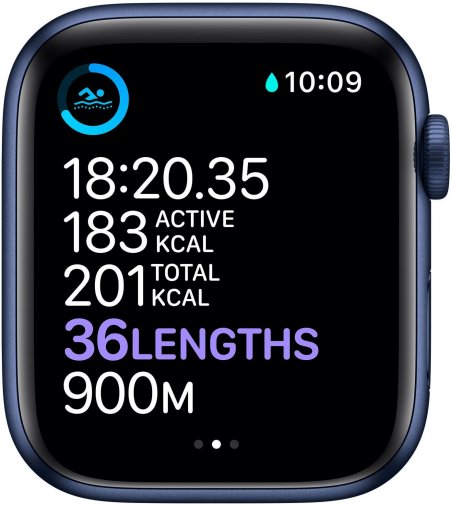  Смарт годинник Apple Watch Series 6 GPS 44mm Blue Aluminium Case with Deep Navy Sport Band (M00J3)