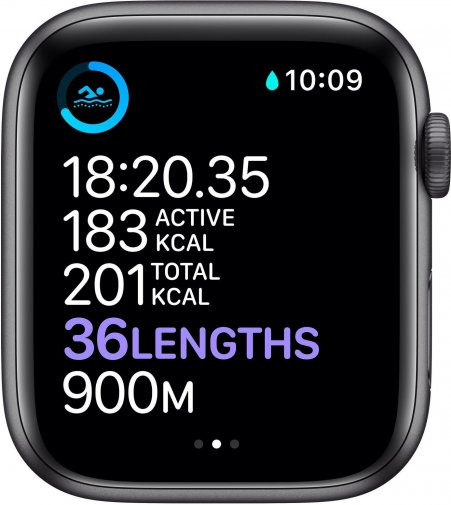 Смарт годинник Apple Watch Series 6 GPS 44mm Space Grey Aluminium with Black Sport Band (M00H3)
