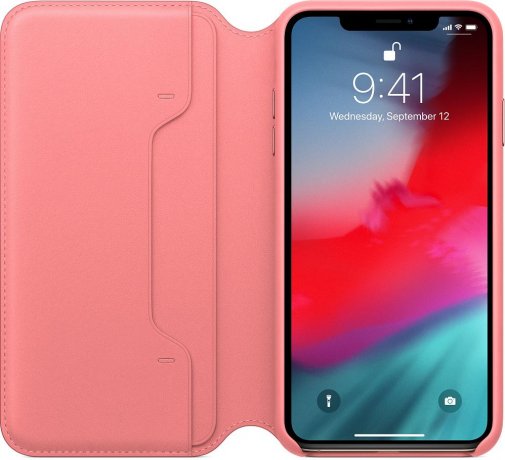 Чохол Apple for iPhone Xs Max - Leather Folio Peony Pink (MRX62)