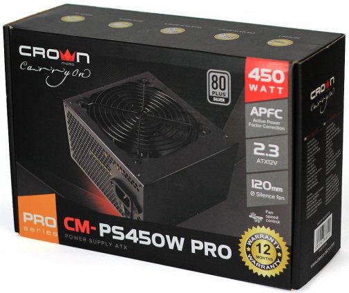Блок живлення Crown 450W CM-PS450 Pro (CM-PS450 PRO)