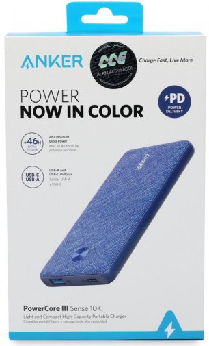 Батарея універсальна Anker PowerCore Slim 10000mAh PD Fabric Blue (A1231H31)