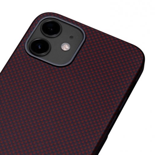 Чохол Pitaka for iPhone 12 - MagEZ Case Plain Black/Red (KI1204M)