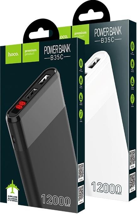 Батарея універсальна Hoco B35C 12000mAh Black (B35C 12000 Black)