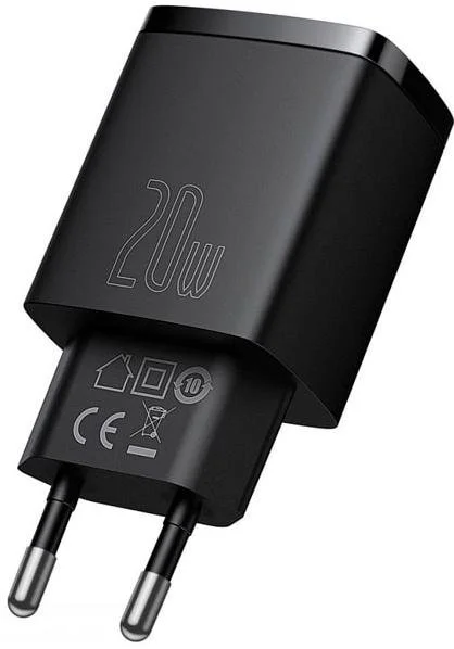 Фото: Зарядний пристрій Baseus Compact Quick Charger 20W EU Black (CCXJ-B01) № 5 | KTC