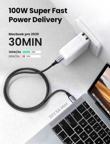 Фото: Кабель UGREEN US316 100W Type-C / Type-C 2m Black (70429) № 11 | KTC