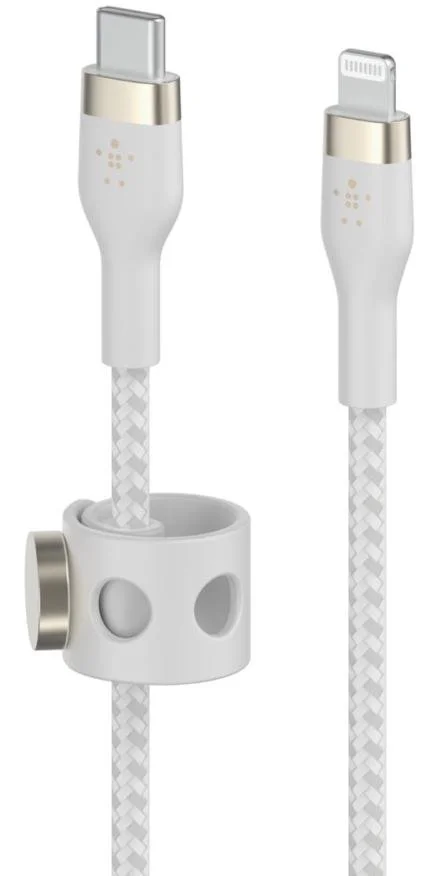 Фото: Кабель Belkin Braided Silicone Type-C / Lightning 1m White (CAA011BT1MWH) № 6 | KTC
