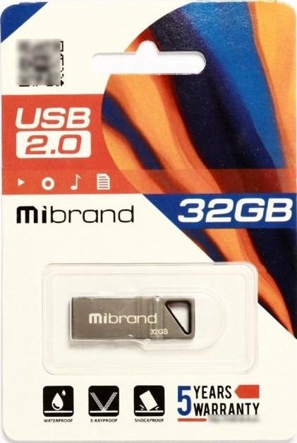 Флешка USB Mibrand Stingray 32GB Grey (MI2.0/ST32U5G)