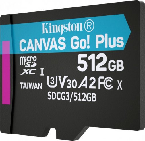 Карта пам'яті Kingston Canvas Go Plus A2 V30 Micro SDXC 512GB (SDCG3/512GBSP)
