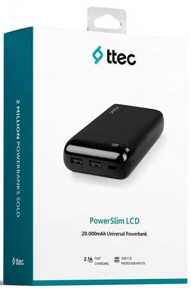 Фото: Батарея універсальна Ttec PowerSlim 20000mAh Black (2BB184S) № 5 | KTC