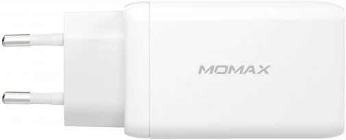 Фото: Зарядний пристрій Momax UM20 Gan One Plug 65W 2xPD QC 3.0 1xUSB White (UM20EUW) № 14 | KTC
