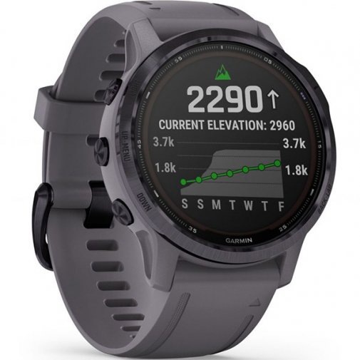 Смарт годинник Garmin Fenix 6S Pro Solar Edition Amethyst Steel with Shale Gray Band (010-02409-15)