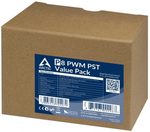 Вентилятор для корпуса Arctic P8 PWM PST Black 5 pcs. (ACFAN00154A)