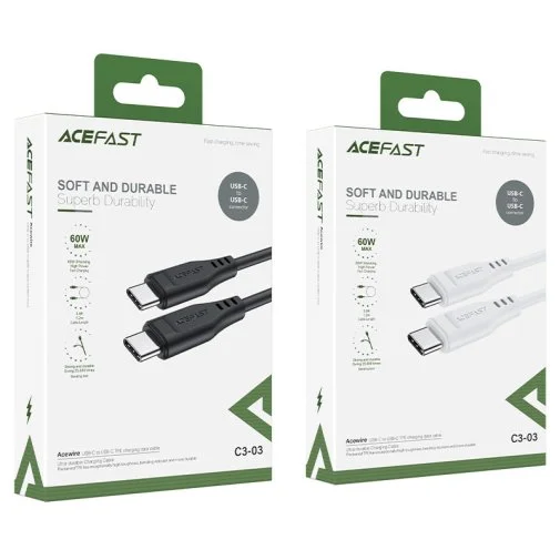 Фото: Кабель Acefast C3-03 60W Type-C / Type-C 1.2m Black (AFC3-03B) № 10 | KTC