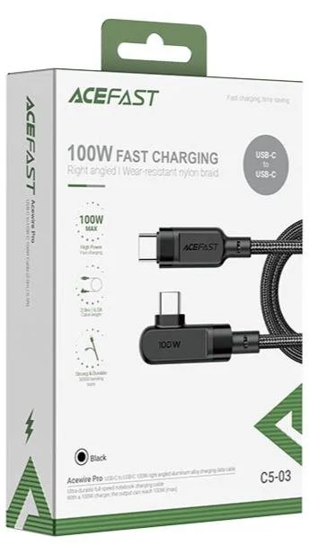 Фото: Кабель Acefast C5-03 100W Type-C / Type-C 2m Black (AFC5-03B) № 6 | KTC