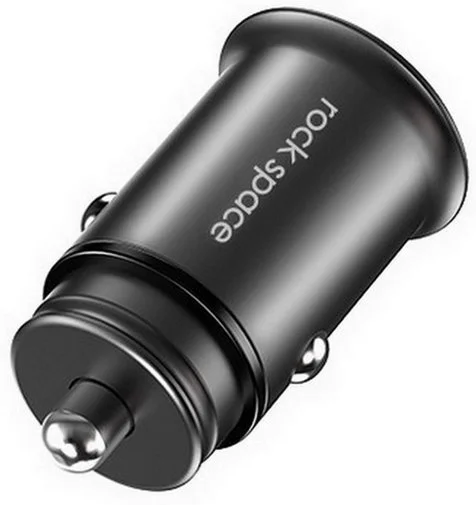 Фото: Автомобільний зарядний пристрій Rock Space Metal mini car charger 4.8A Black № 6 | KTC