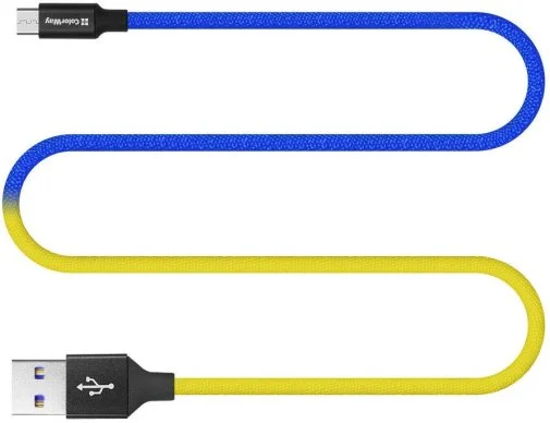Фото: Кабель ColorWay AM / Micro USB 1m Blue/Yellow (CW-CBUM052-BLY) № 5 | KTC