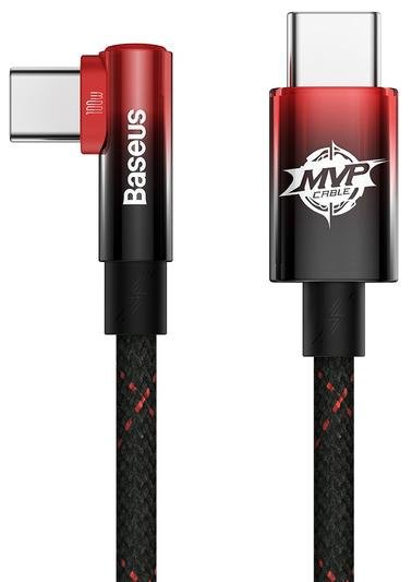Кабель Baseus MVP 2 Elbow-Shaped 100W Type-C / Type-C 1m Black/Red (CAVP000620)