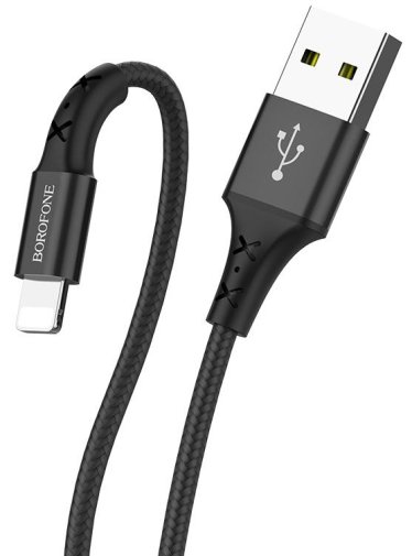 USB кабелі та розгалужувачі BOROFONE BX20 Enjoy 2A AM / Lightning 1m Black {BX20LB}