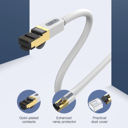 Патч-корд Vention SSTP RJ45 Cat.7 1m Grey (ICDHF)