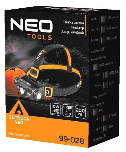 Налобний ліхтар Neo Tools 99-028 1000Lm