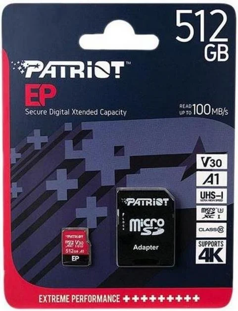 Фото: FLASH пам'ять Patriot EP Series Micro SDXC 512GB with adapter (PEF512GEP31MCX) № 4 | KTC