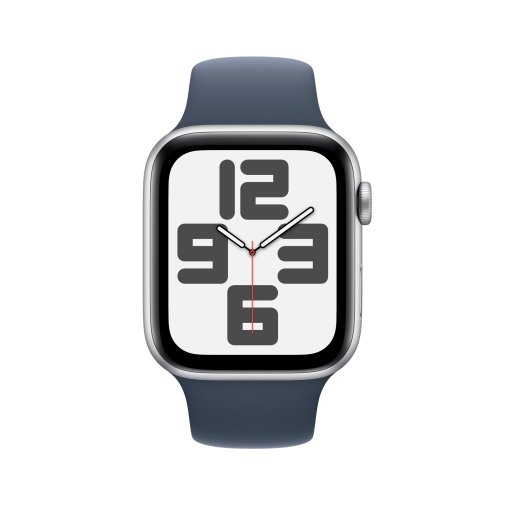 Смарт годинник Apple Watch SE 2gn GPS 44mm Silver Aluminium Case with Storm Blue Sport Band - S/M (MREC3)