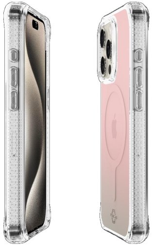 Чохол iTSkins for iPhone 15 Pro HYBRID R Iridescent with MagSafe pink (AP5X-HMAUM-IRPK)