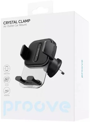 Фото: Кріплення для мобільного телефону Proove Crystal Clamp Air Outlet Car Mount Black (CHCC00000001) № 5 | KTC