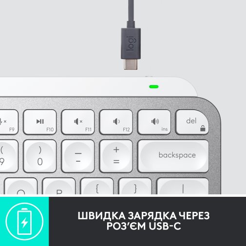 Клавіатура Logitech MX Keys Mini for Business Wireless Pale Gray (920-010609)