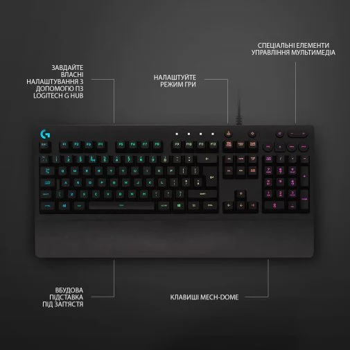 Фото: Клавіатура Logitech G213 Prodigy US/UKR Black (920-008093) № 18 | KTC