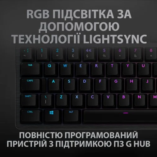 Фото: Клавіатура Logitech G512 Carbon Lightsync RGB Mechanical US GX Blue Black (920-008946) № 20 | KTC