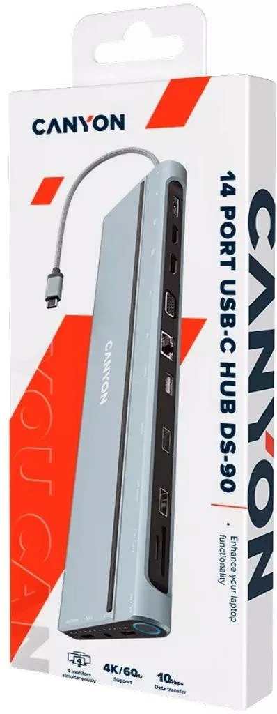 Фото: USB-хаб Canyon 14in1 DS-90 Dark Grey (CNS-HDS90) № 11 | KTC