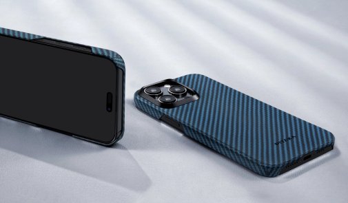 Чохол Pitaka for Apple iPhone 15 Pro Max - MagEZ Case 4 Twill 1500D Black/Blue (KI1508PM)