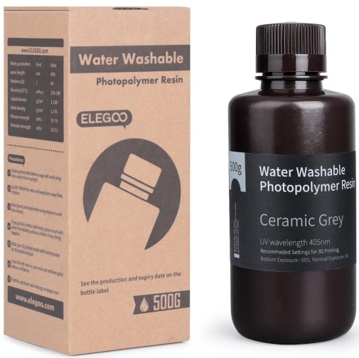 Фотополімерна смола Elegoo Water Washable Resin 0.5kg Grey (50.103.0116)