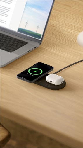 Бездротовий зарядний пристрій Belkin BoostCharge Pro 2in1 Magnetic Pad with Qi2 15W Black (WIZ021VFBK)